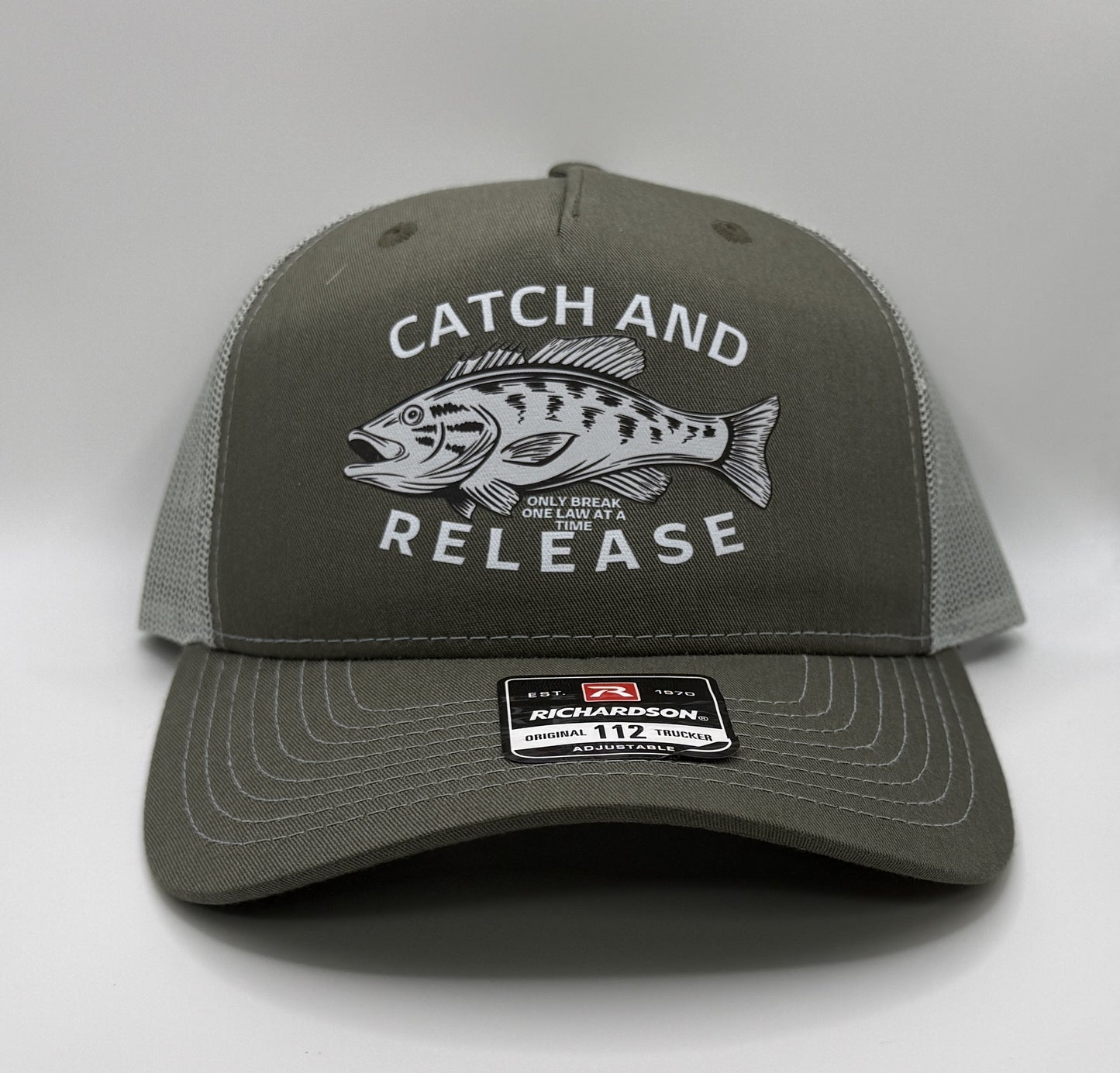 Catch and Release Trucker Cap R112 | Two-Tone | Printed Graphics | Snapback Cap | BMFS