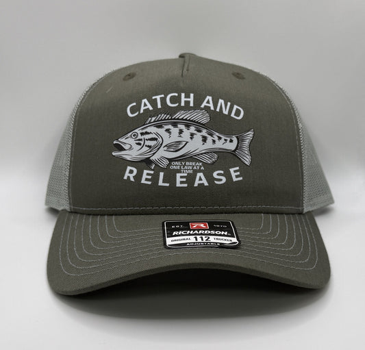 Catch and Release Trucker Cap R112 | Two-Tone | Printed Graphics | Snapback Cap | BMFS
