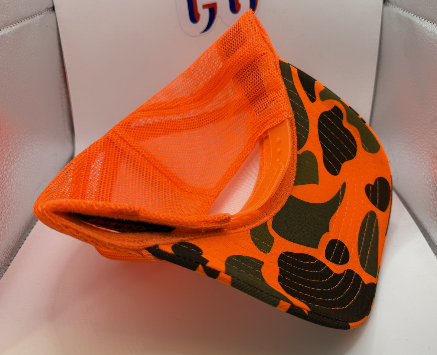 LeadFoot BMFS Racing Foam Camo Trucker Cap OTTO | Orange Camo | Printed Graphics | Snapback Cap | BMFS
