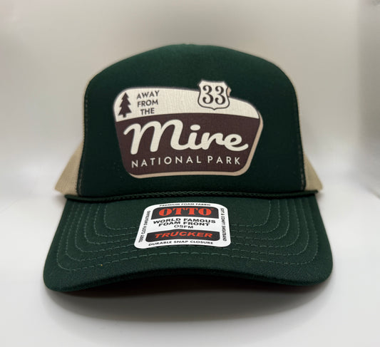 Away From The Mire Park Foam Trucker Cap OTTO | Forest Green Camo | Printed Graphics | Snapback Cap | BMFS