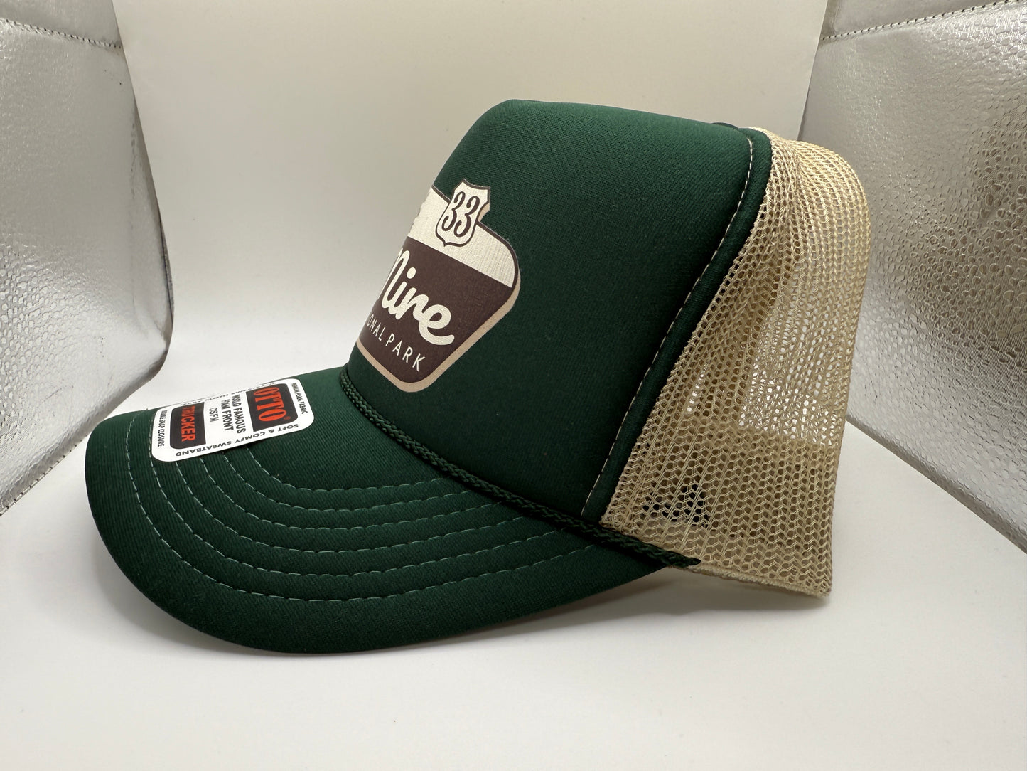 Away From The Mire Park Foam Trucker Cap OTTO | Forest Green Camo | Printed Graphics | Snapback Cap | BMFS