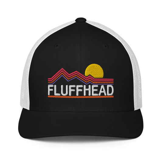 Fluffhead Mountains Closed-back trucker cap | Flexfit 6511 | Flat Embroidery