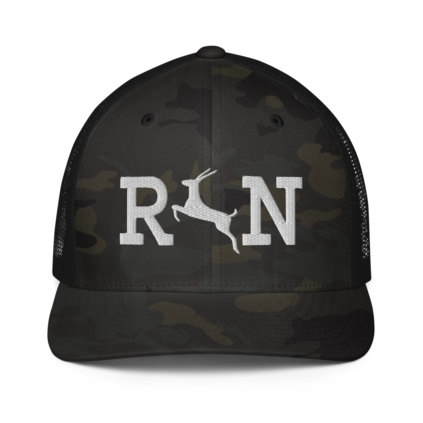 RUN Antelope Closed-back trucker cap | Flexfit 6511 | Flat Embroidery