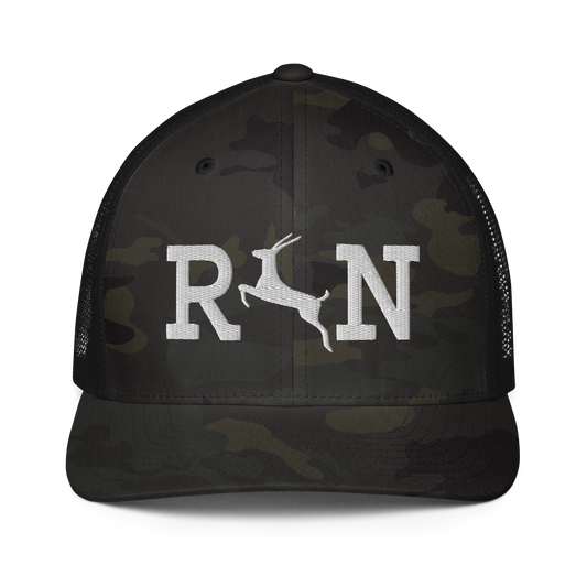 RUN Antelope Closed-back trucker cap | Flexfit 6511 | Flat Embroidery