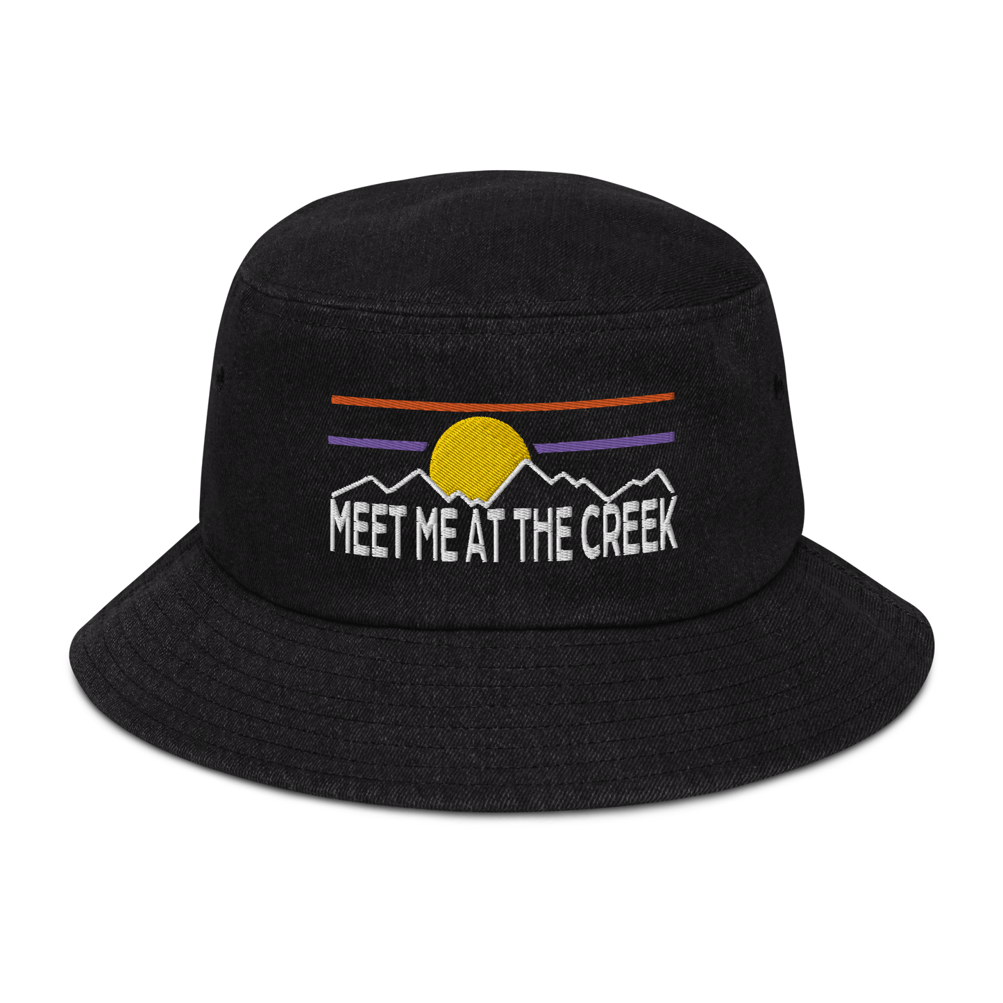 Meet Me At The Creek Denim bucket hat | Flat Embroidery | Inspired Billy Art