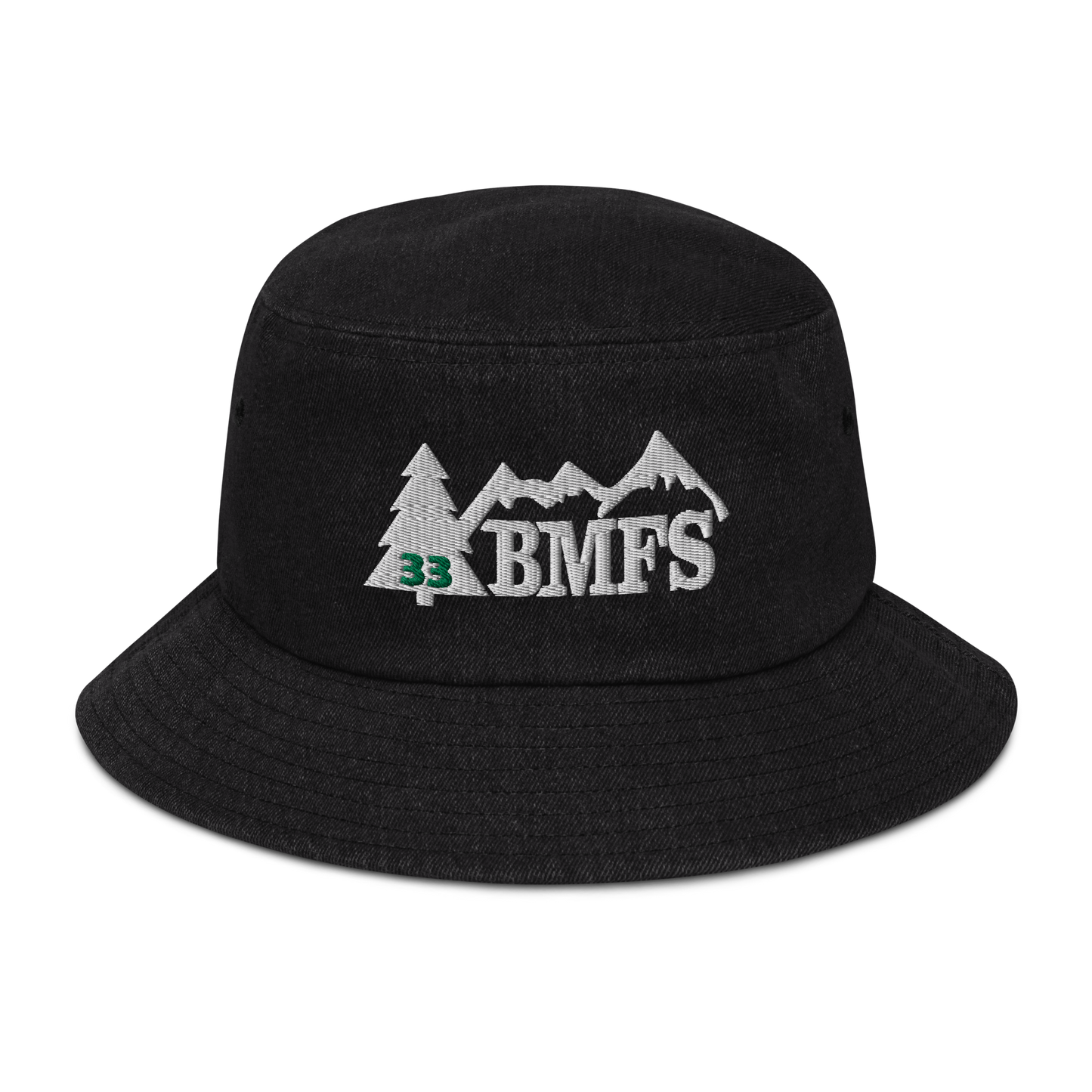 BMFS Tree 33 Denim bucket hat | Flat Embroidery | Inspired Billy Art
