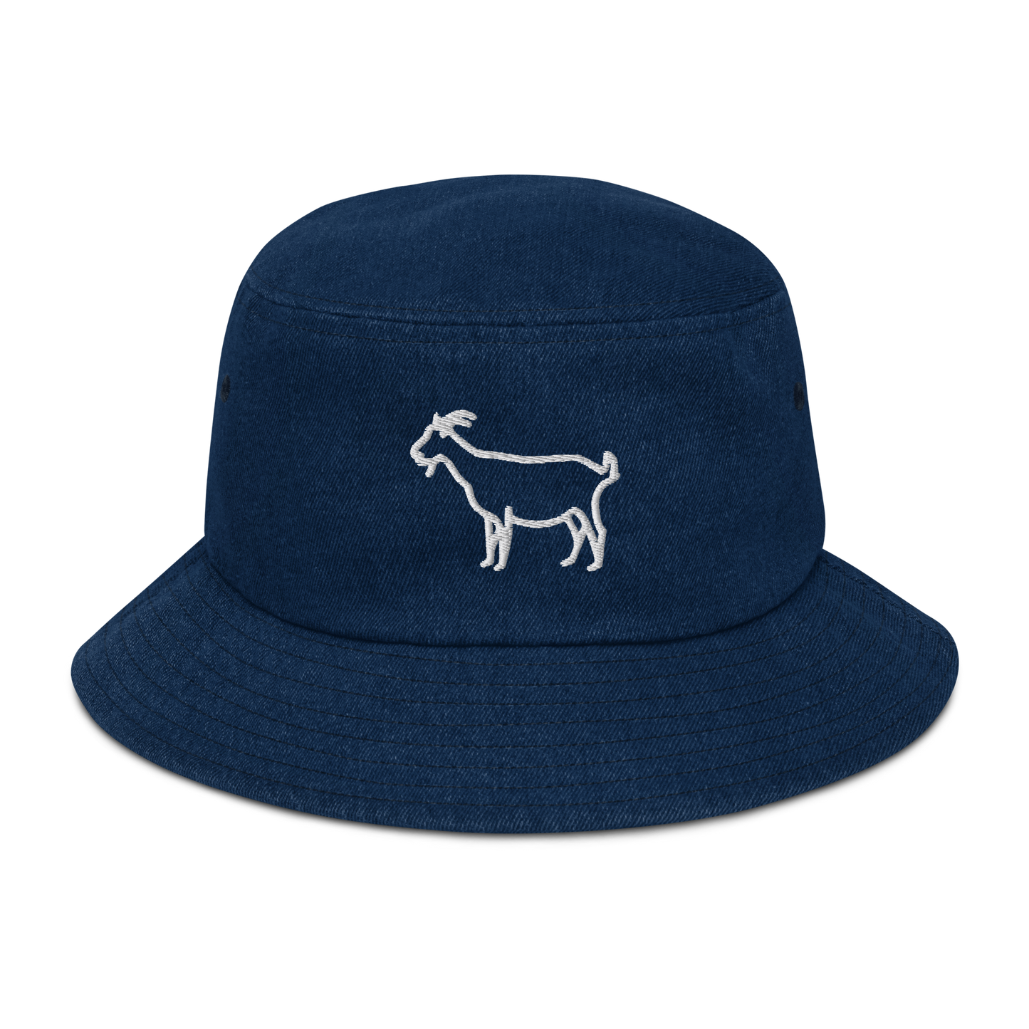 Simple The Goat Denim bucket hat | Flat Embroidery | Inspired Billy Art