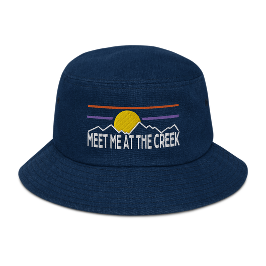 Meet Me At The Creek Denim bucket hat | Flat Embroidery | Inspired Billy Art