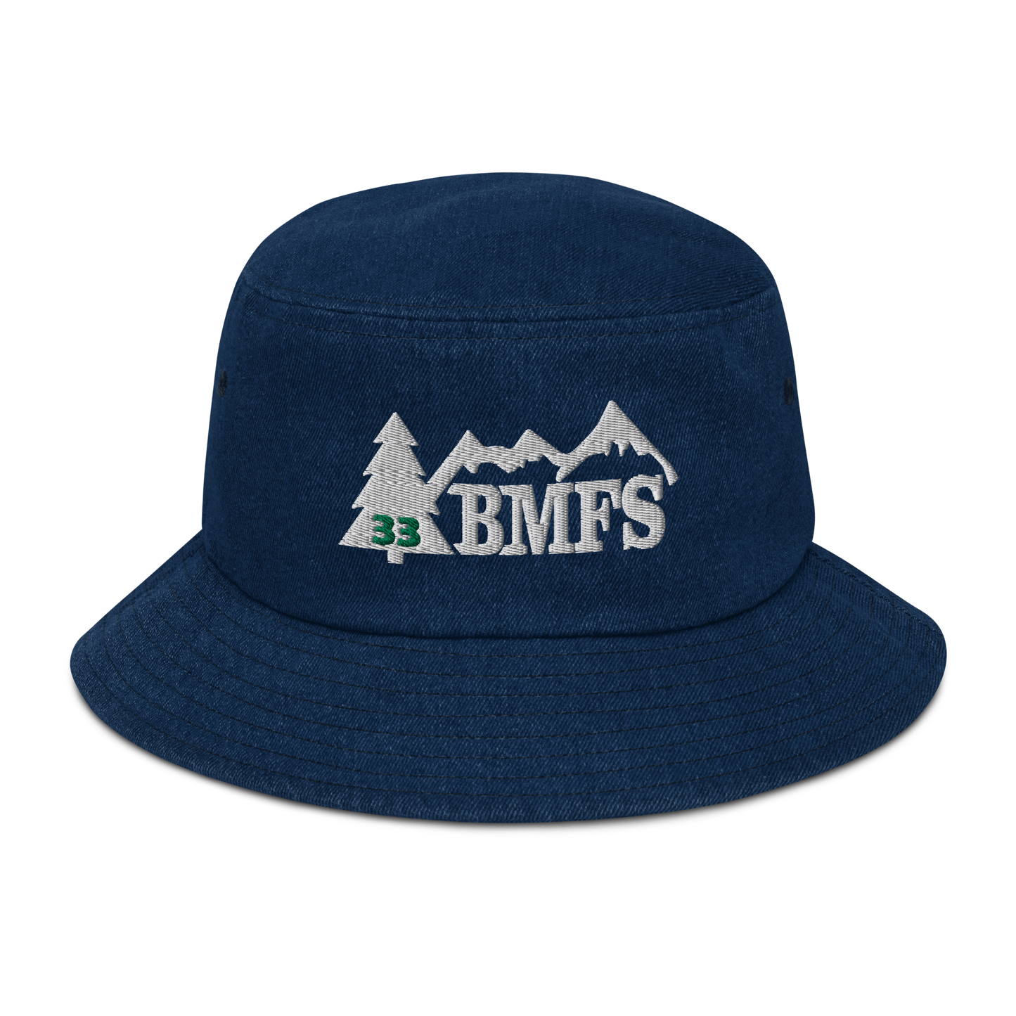 BMFS Tree 33 Denim bucket hat | Flat Embroidery | Inspired Billy Art