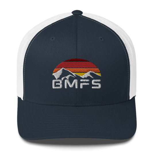 BMFS Mountains Trucker Cap | Flat Embroidery | 33 Billy Inspired Art