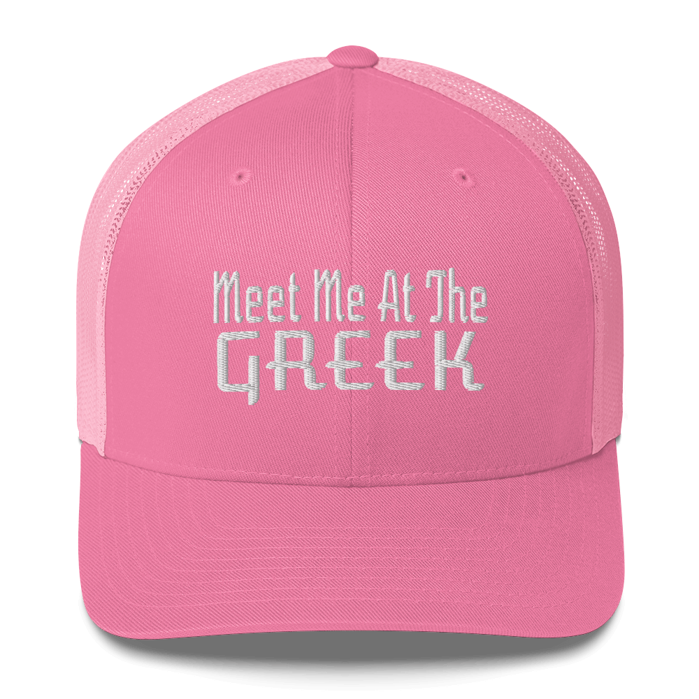 Meet Me At The Greek Trucker Cap | Flat Embroidery | 33 Billy Inspired Art |