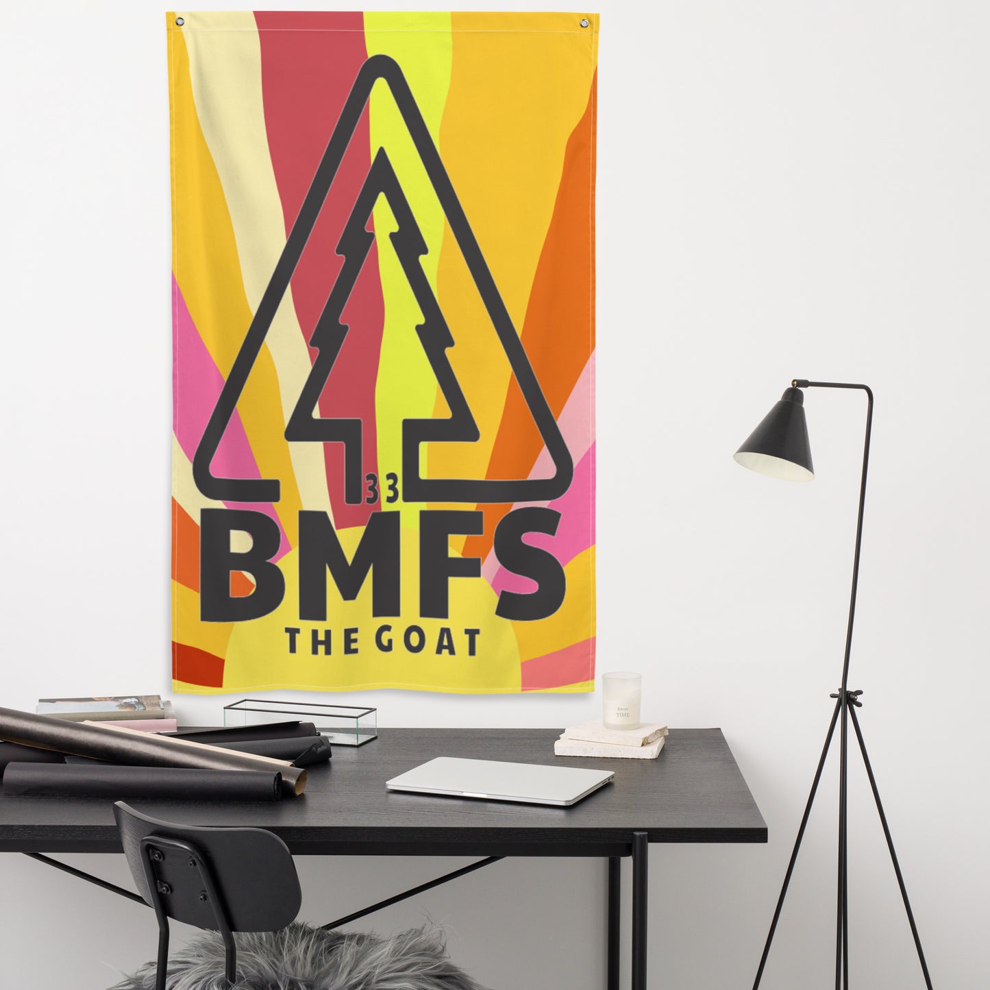 BMFS Tree Flag 2 iron grommets | 56" x 34 ½" | Billy Fan Art
