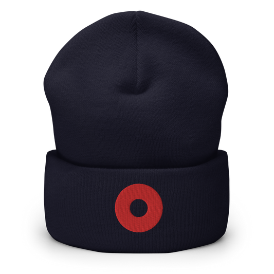 Fishman Red Donut Navy Cuffed Beanie | Flat Embroidery | Inspired Phish Phan Art