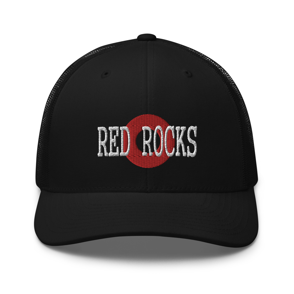 Red Rocks Red Donut Trucker Snapback Cap | Flat Embroidery | Inspired Phan Cap