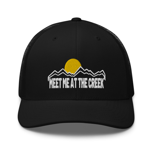 Meet Me At the Creek Mountain Trucker Cap | Flat Embroidery | Inspired BMFS Art
