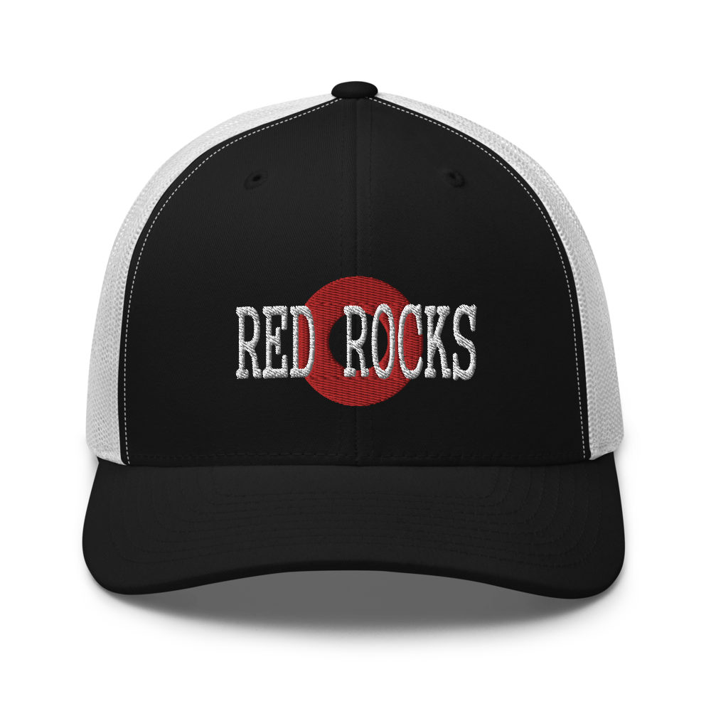 Red Rocks Red Donut Trucker Snapback Cap | Flat Embroidery | Inspired Phan Cap