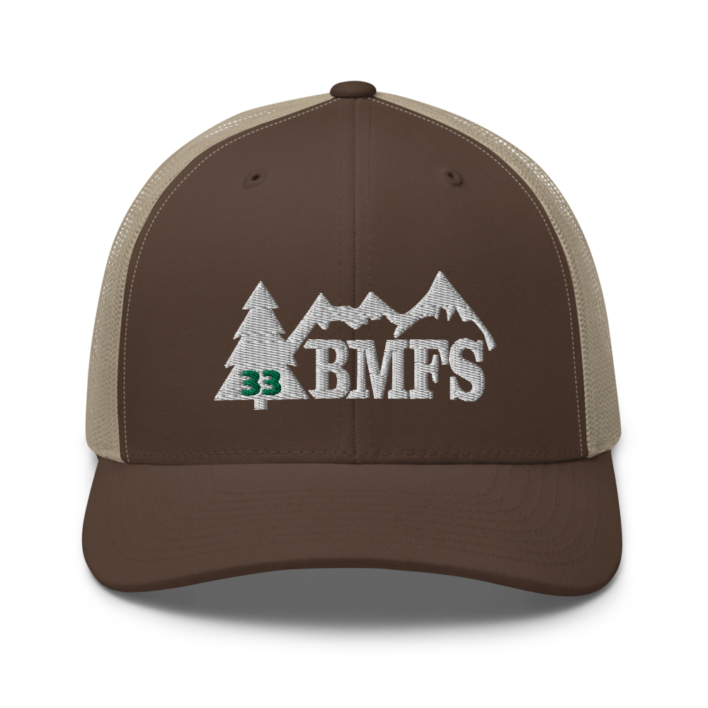 BMFS 33 Tree Trucker Cap | Flat Embroidery | Inspired Billy Art