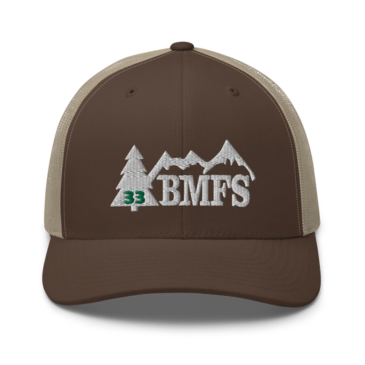 BMFS 33 Tree Trucker Cap | Flat Embroidery | Inspired Billy Art