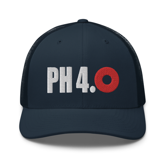 PH 4.0 Red Donut Trucker Snapback Cap | Flat Embroidery | Inspired Phan Cap
