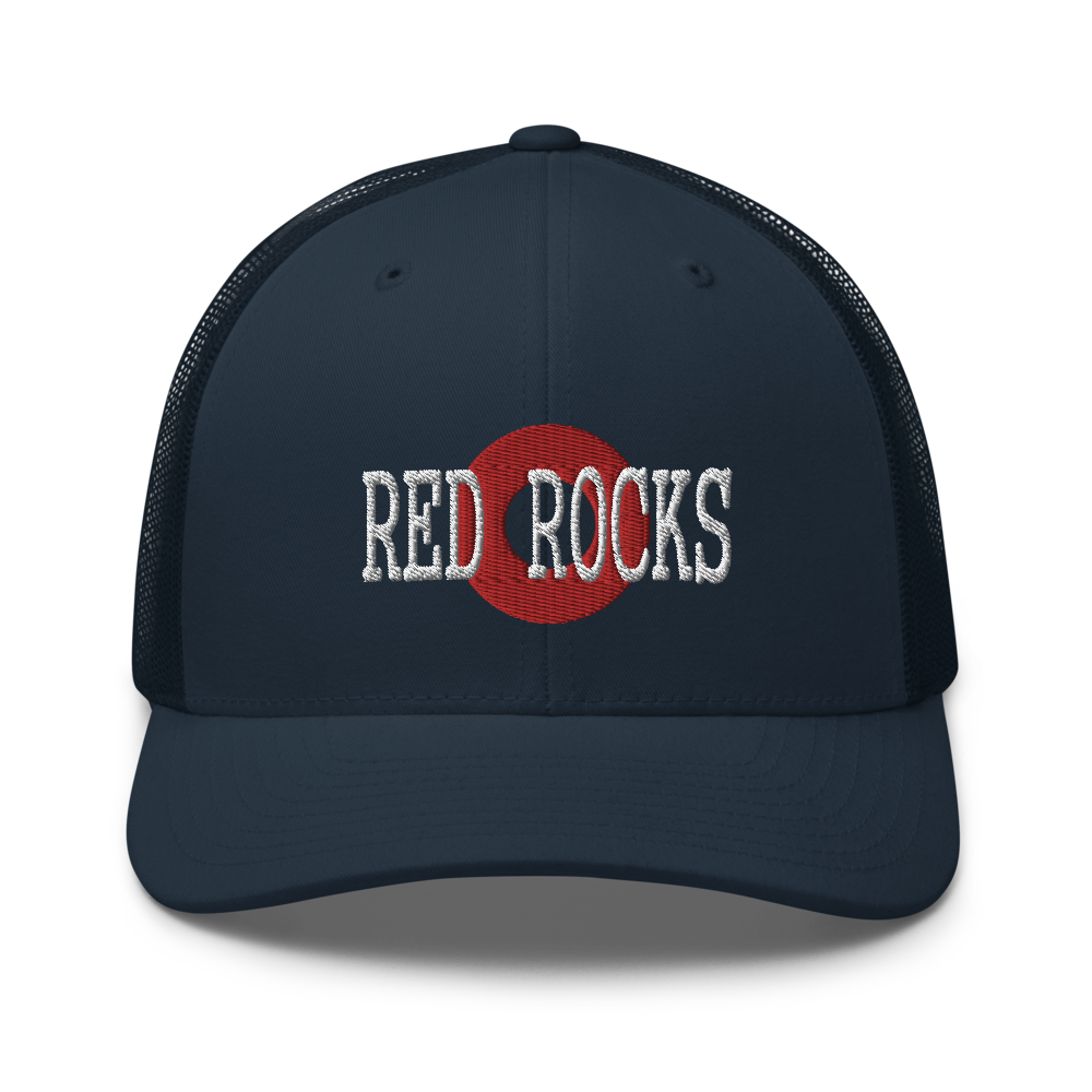 Red Rocks Red Donut Trucker Snapback Cap | Flat Embroidery | Inspired Phan Cap