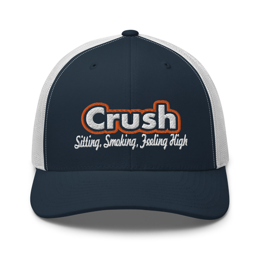 Crush Sitting Smoking Feeling High Trucker Cap | Flat Embroidery | DMB Art
