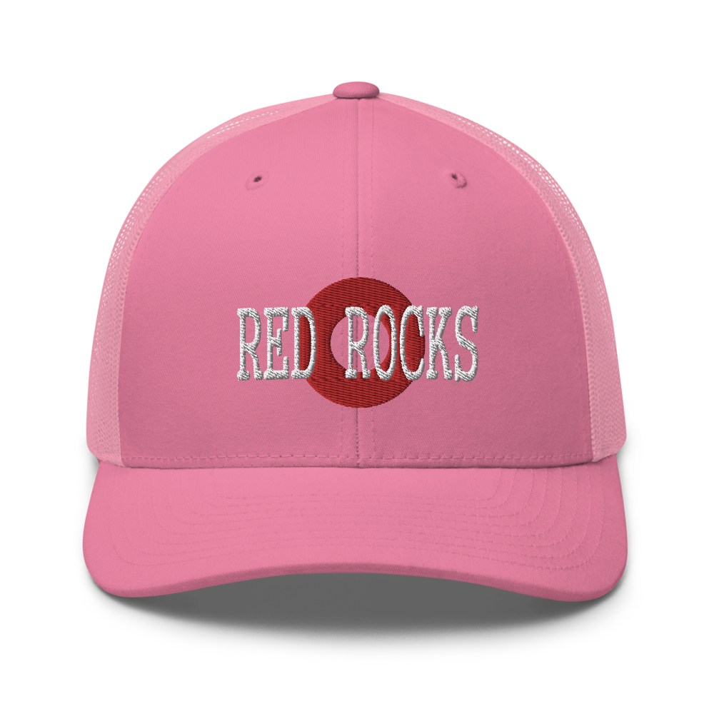 Red Rocks Red Donut Trucker Snapback Cap | Flat Embroidery | Inspired Phan Cap