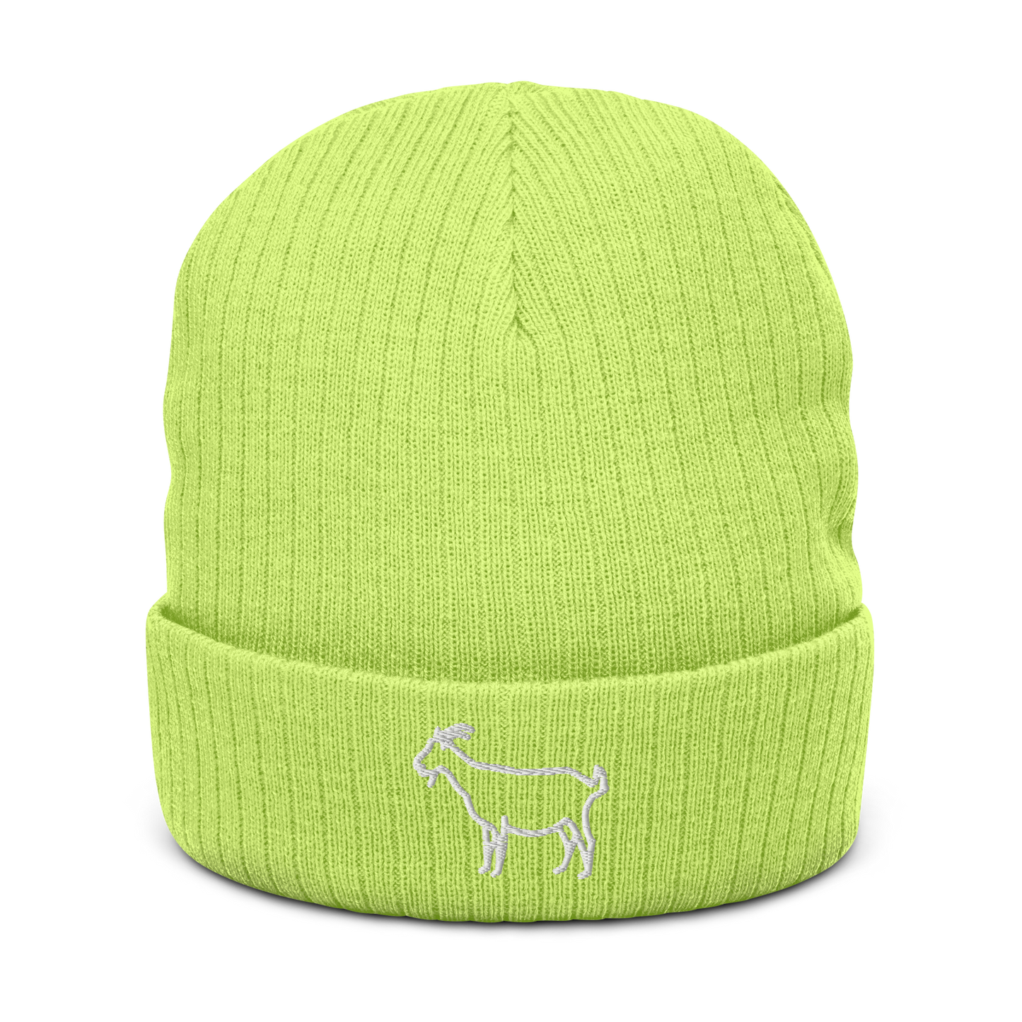 Goat Cuffed Beanie | Flat Embroidery | Ribbed | Inspired Billy Art