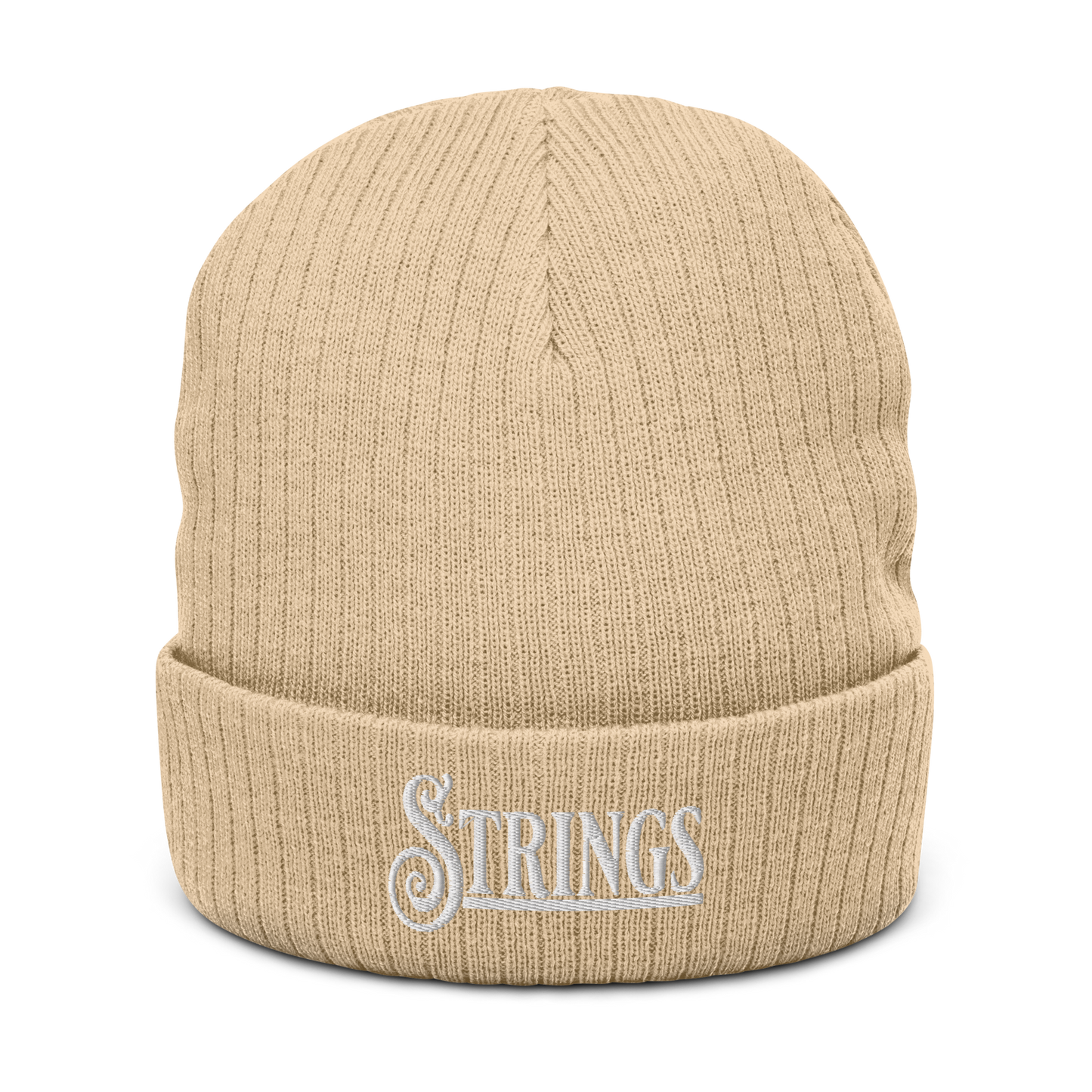 Strings Cuffed Beanie | Flat Embroidery | Ribbed | Inspired Billy Art