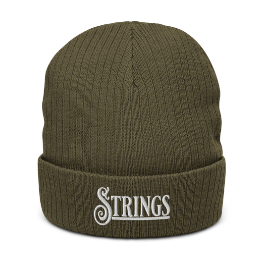 Strings Cuffed Beanie | Flat Embroidery | Ribbed | Inspired Billy Art