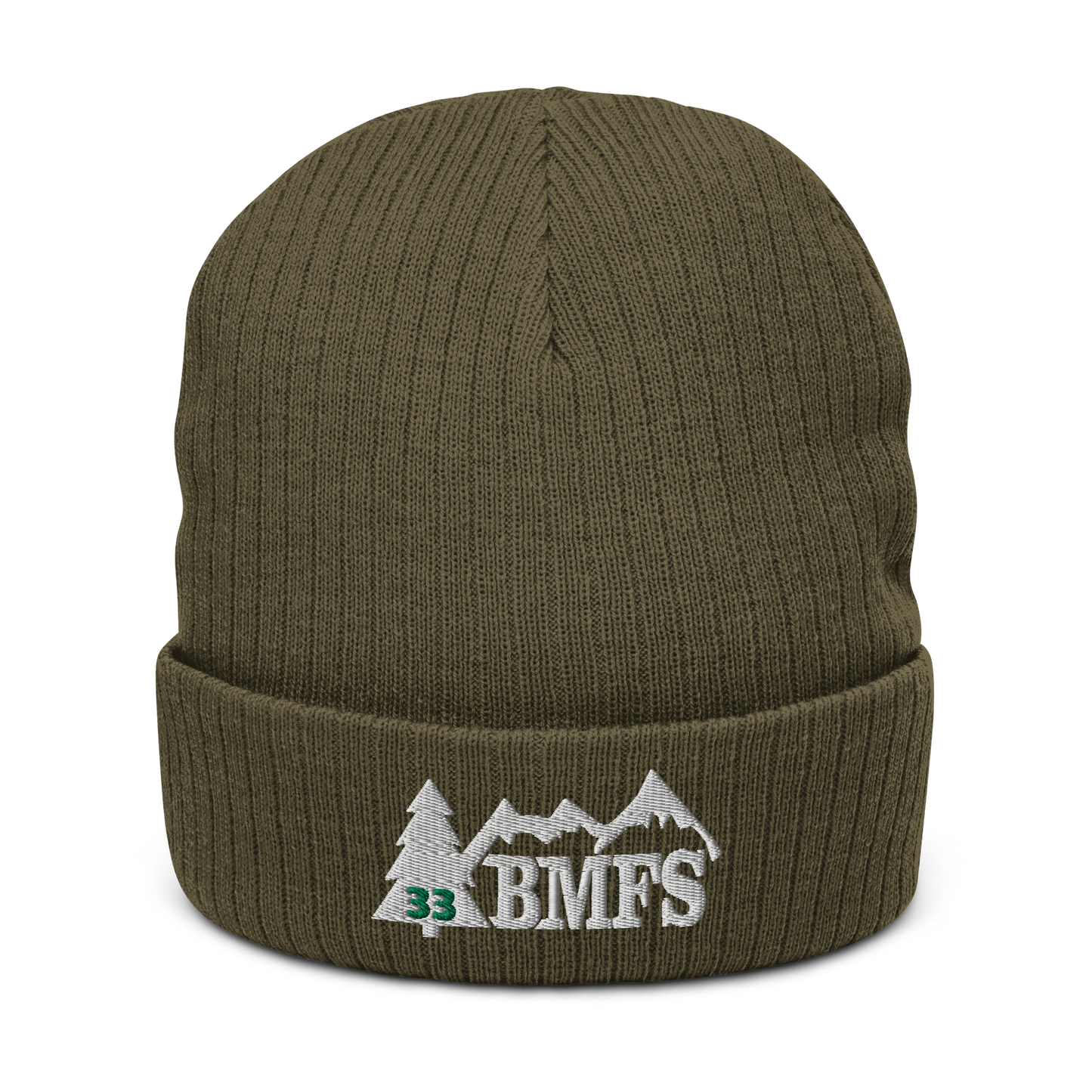 BMFS Tree Cuffed Beanie | Flat Embroidery | Ribbed | Inspired Billy Art