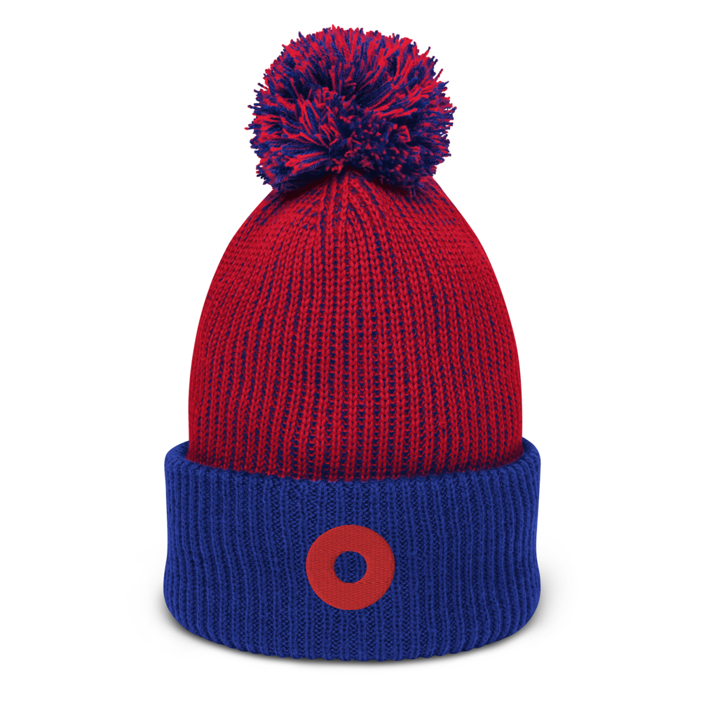 Fishman Red Donut Pom-Pom Beanie | Flat Embroidery | Inspired Phish Phan Art