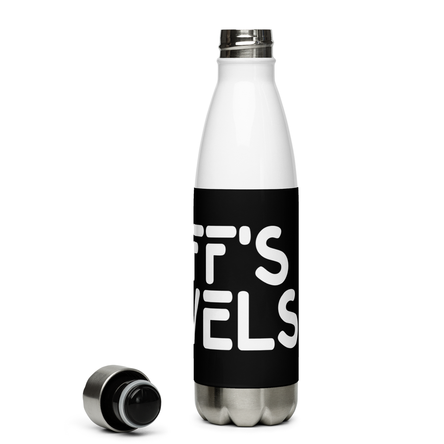 Fluffs Travels Stainless Steel Water Bottle 17oz | Printed Graphics