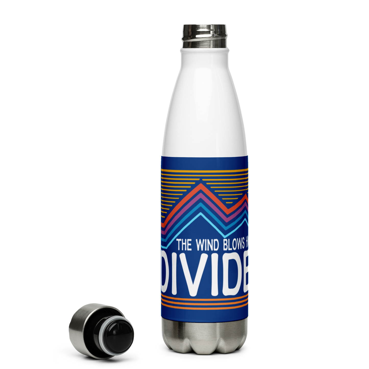Divided Sky Mountains Stainless Steel Water Bottle 17oz | Printed Graphics