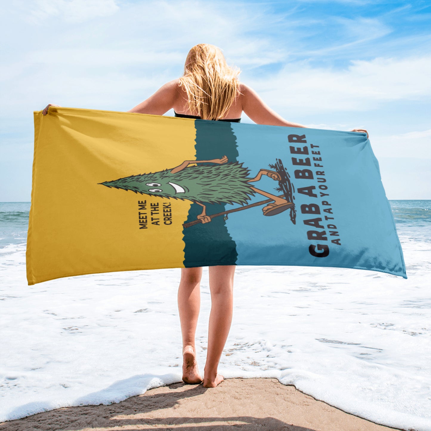 Grab A Beer Beach Towel | 30"x60" | Fan Art | 33 Goat | Bluegrass