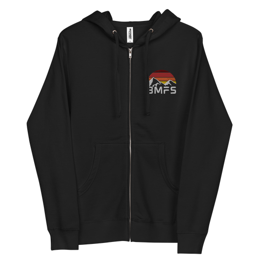 BMFS Mountains Embroidery Full Zip Hoodie | Unisex fleece | BMFS 33