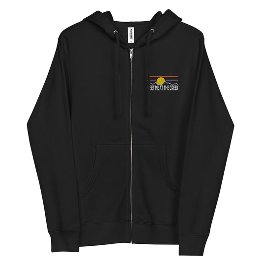 Meet Me At The Creek Embroidery Full Zip Hoodie | Unisex fleece | BMFS 33