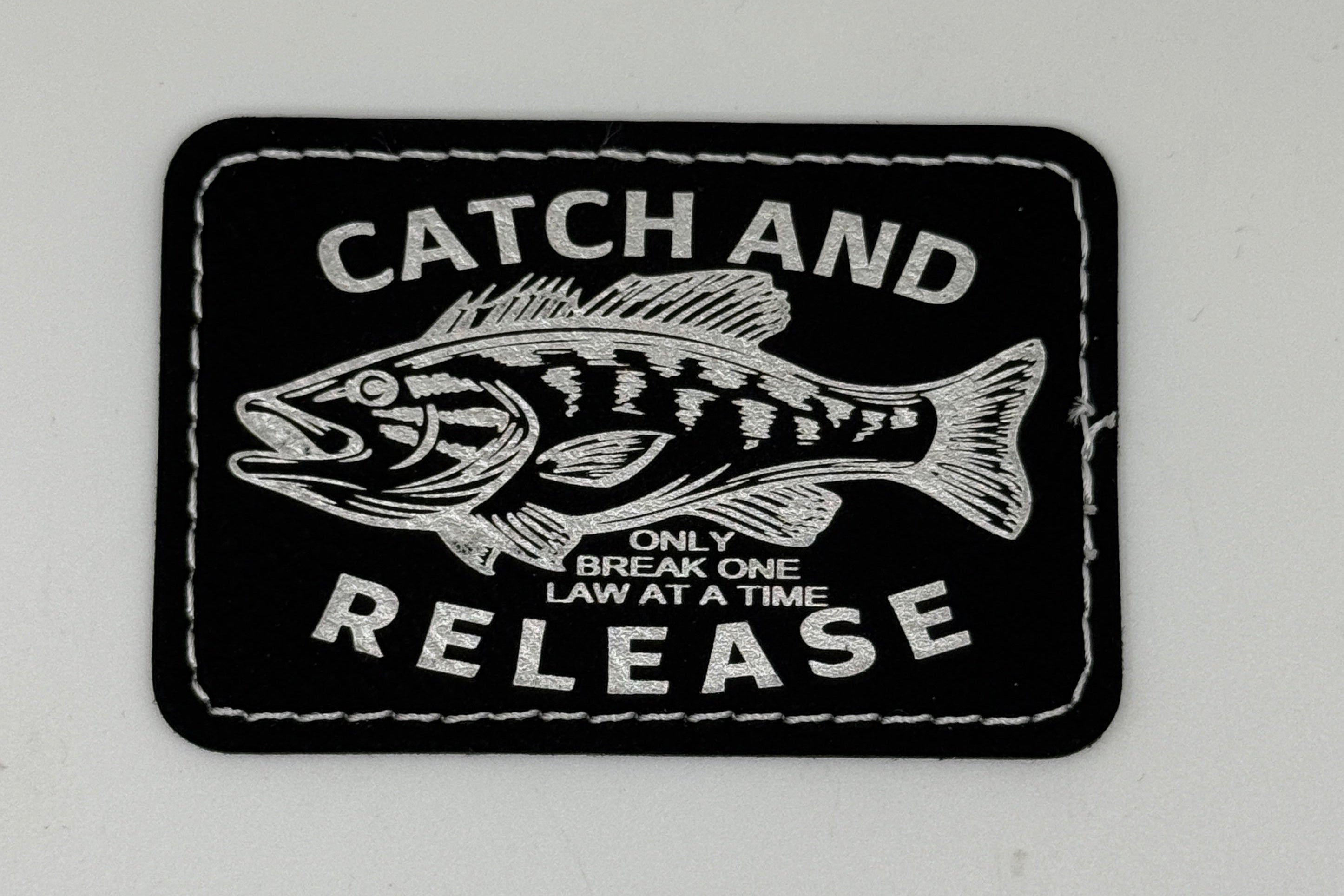 Catch and Release 3x2 | Black/Silver Edition | Laser Engraved | Iron or stitch | Billy Fan Art