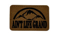 Ain't Life Grand Mountains Patch 3x2 | Laser Engraved | Rawhide/Black | Iron or stitch | Panic Fan Art