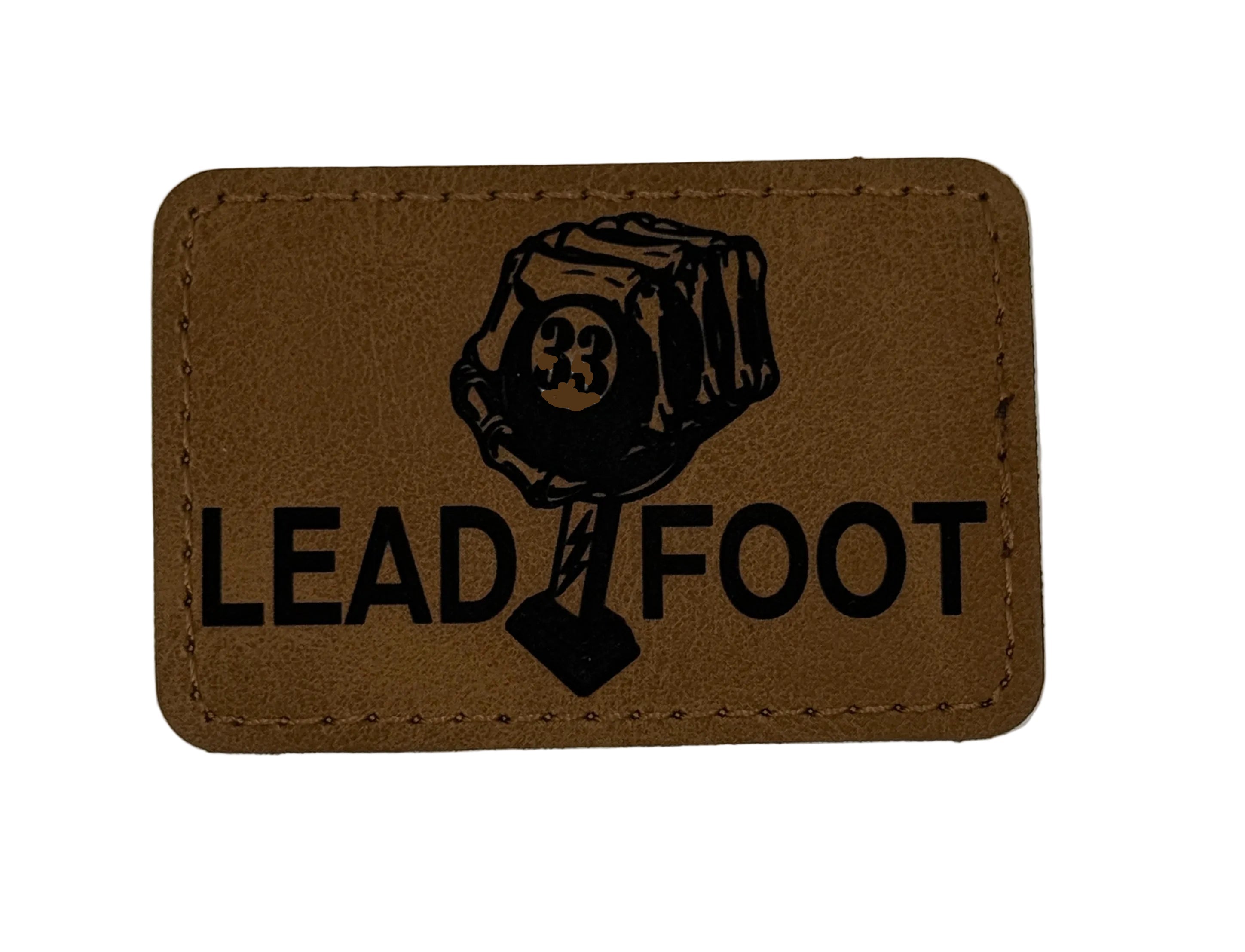 Lead Foot Patch 3x2 | Laser Engraved | Rawhide/Black | Iron or stitch | Billy Fan Art