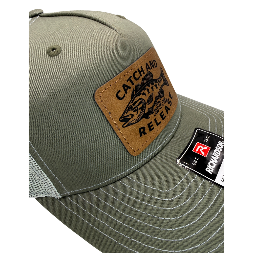 Catch and Release Patch Trucker Cap R112 | Two-Tone | Laser Engraved | Snapback Cap | BMFS