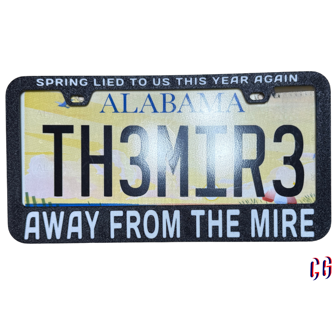 Away From The MIre License Plate Frame | UV resistant | Heat Resistant | BMFS Lot