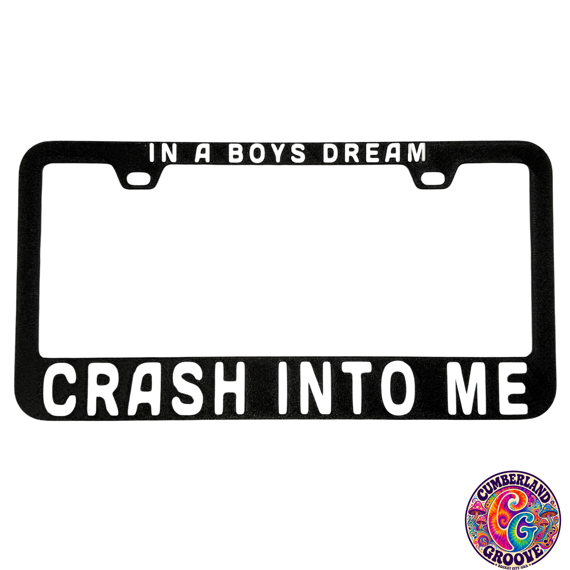 Crash Into Me License Plate Frame | UV resistant | Heat Resistant | Dave Lot