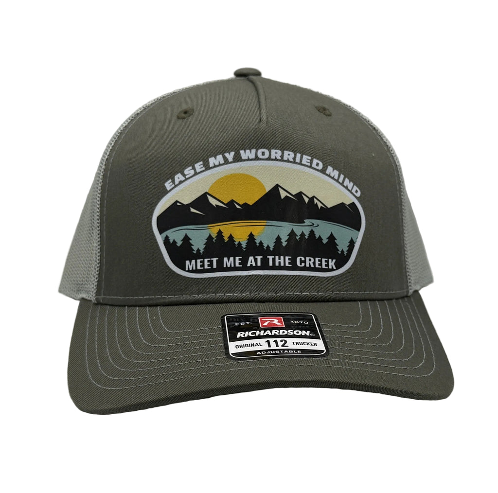 Meet Me At The Creek Worried Mind Trucker Cap R112 | Two-Tone | Printed Graphics | Snapback Cap | BMFS