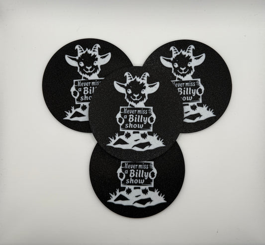 Never Miss A Billy Show Goat Drink Coasters | Set of 4 | Cork Backing | Strings Fan Art 33