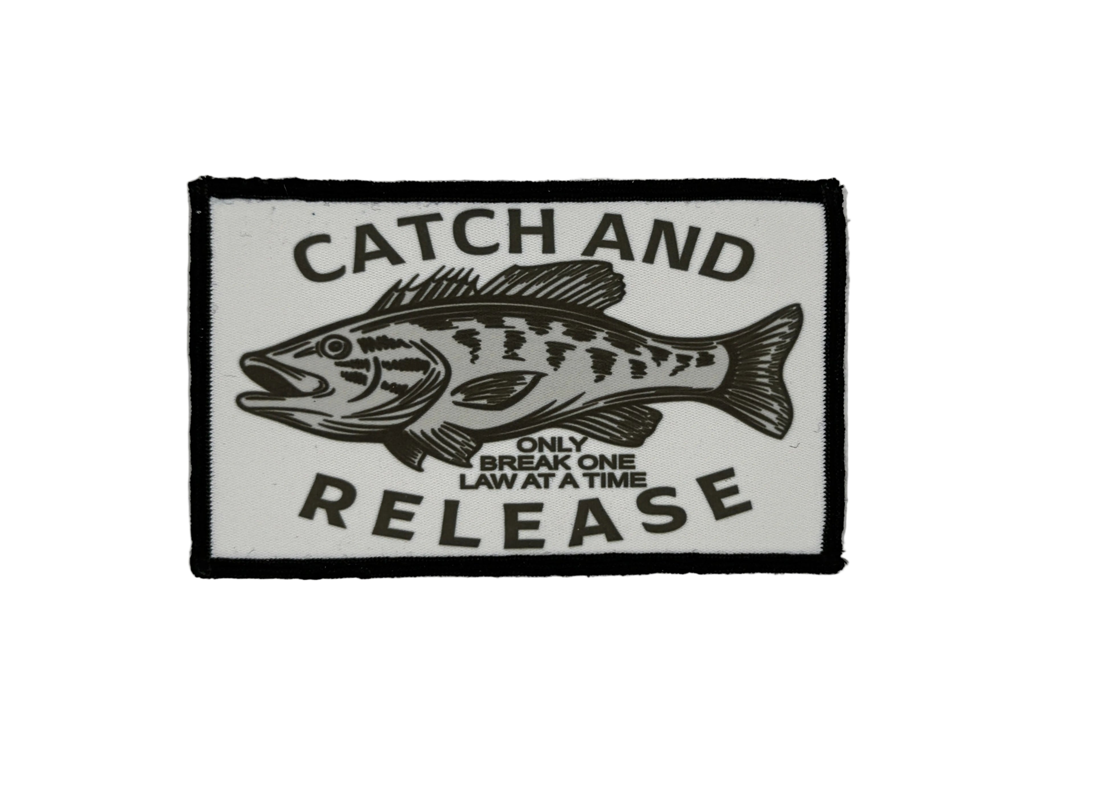 Catch and Release Black Boarder Printed Patch | Iron On | 33 BMFS