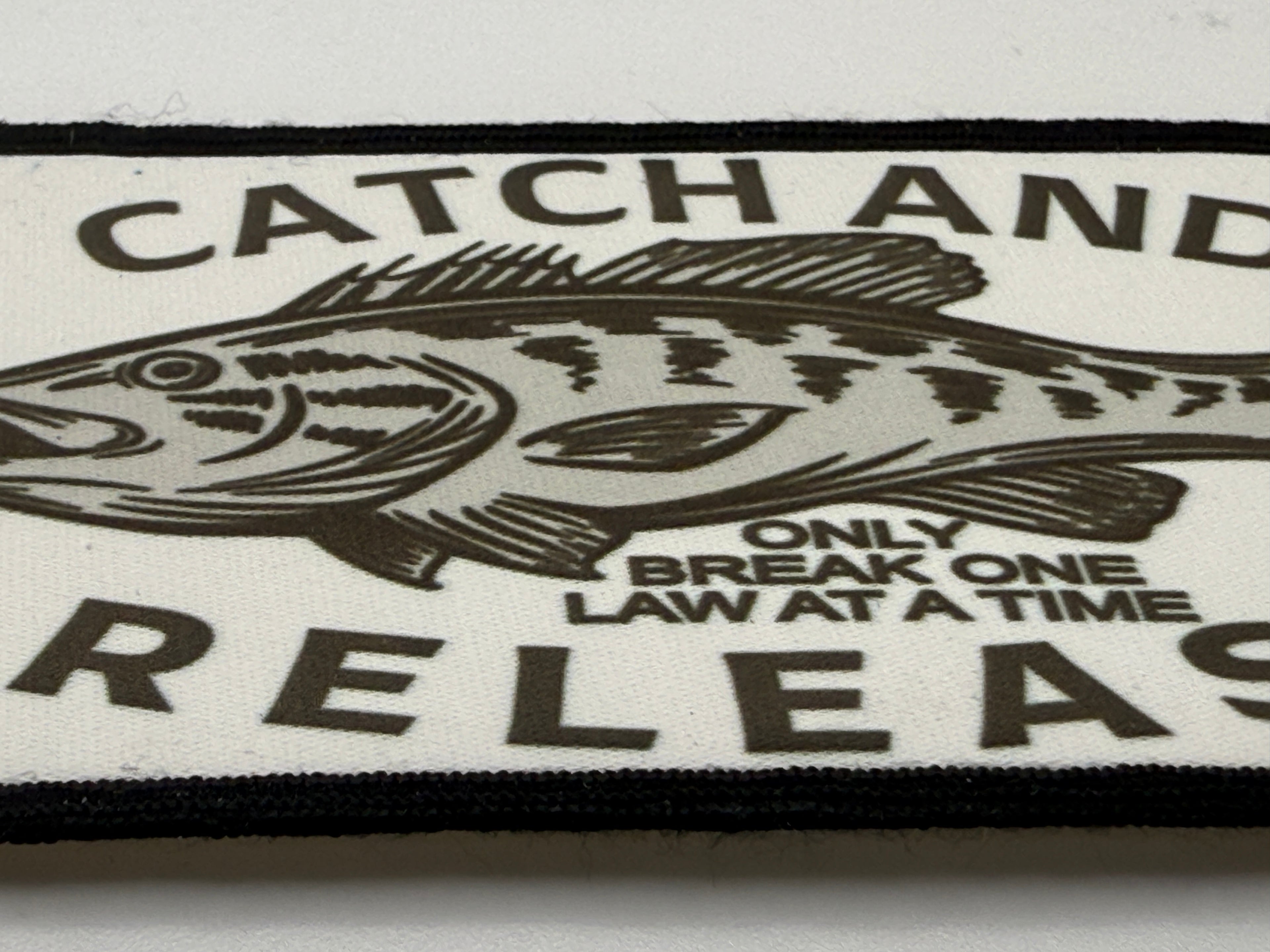 Catch and Release Black Boarder Printed Patch | Iron On | 33 BMFS