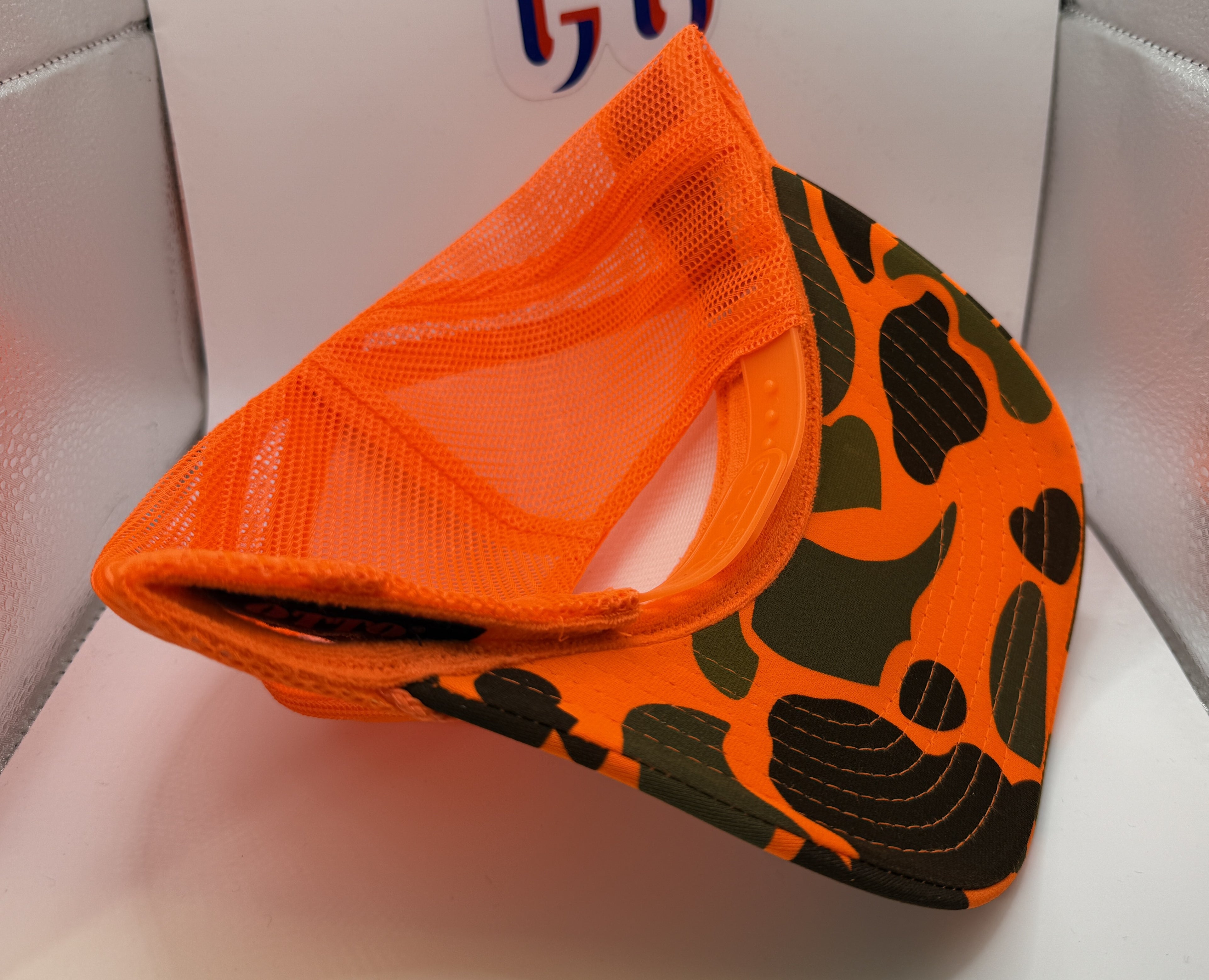 LeadFoot BMFS Racing Foam Camo Trucker Cap OTTO | Orange Camo | Printed Graphics | Snapback Cap | BMFS