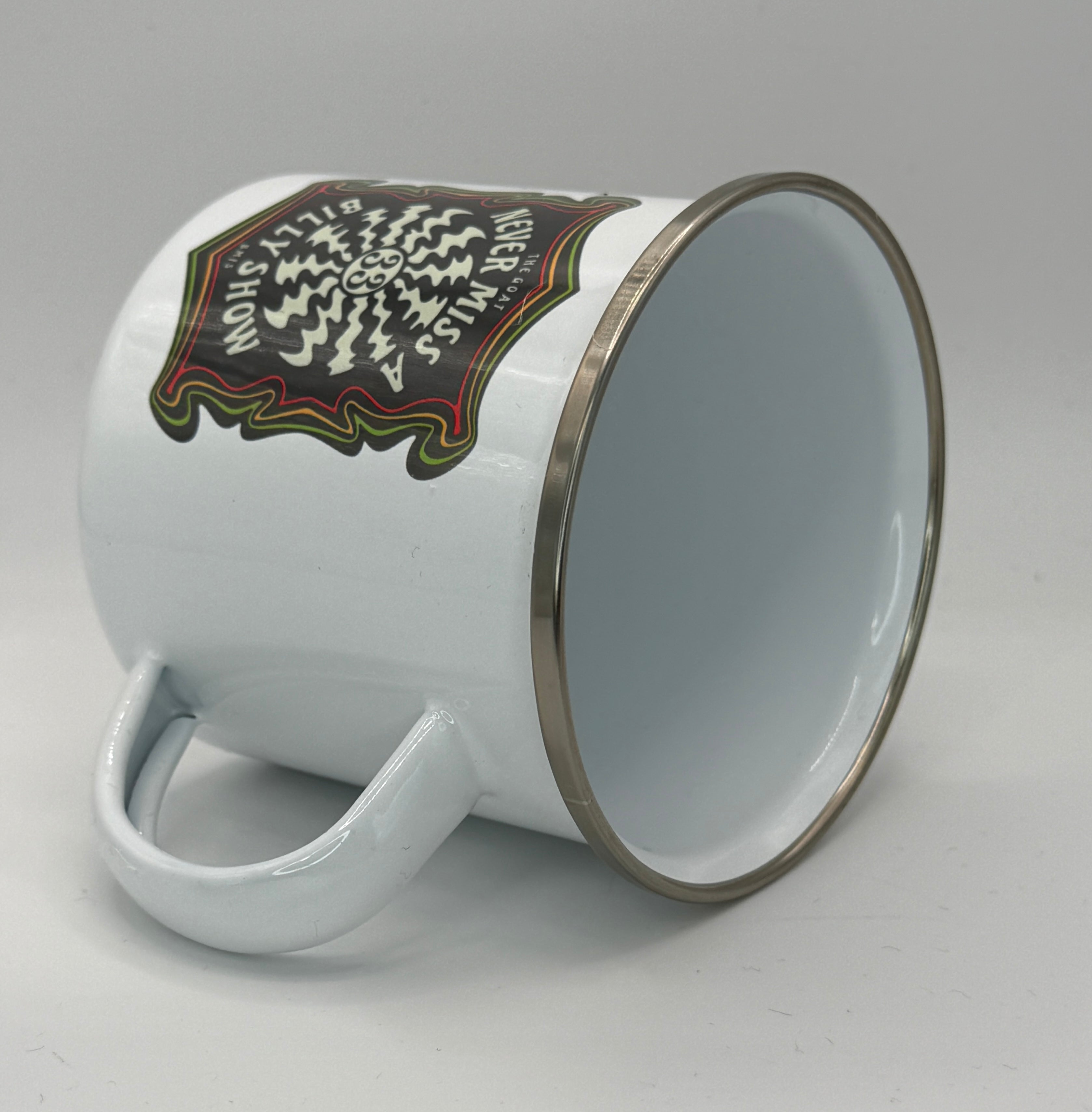 Never Miss A Billy Show 12oz Enamel Camping Mug | Billy Daisy | Drinkware | BMFS 33
