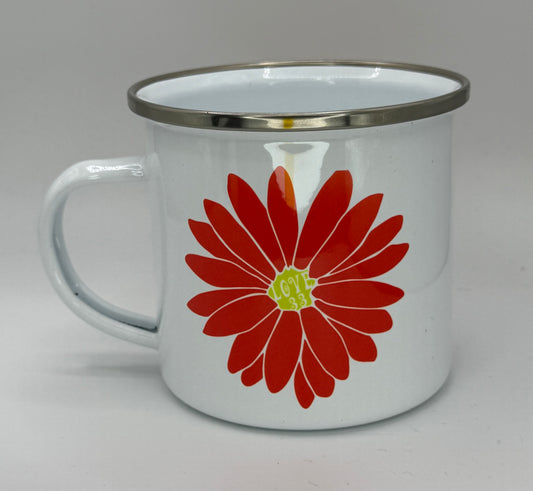 Red Daisy 12oz Enamel Camping Mug | Billy Daisy | Drinkware | BMFS 33