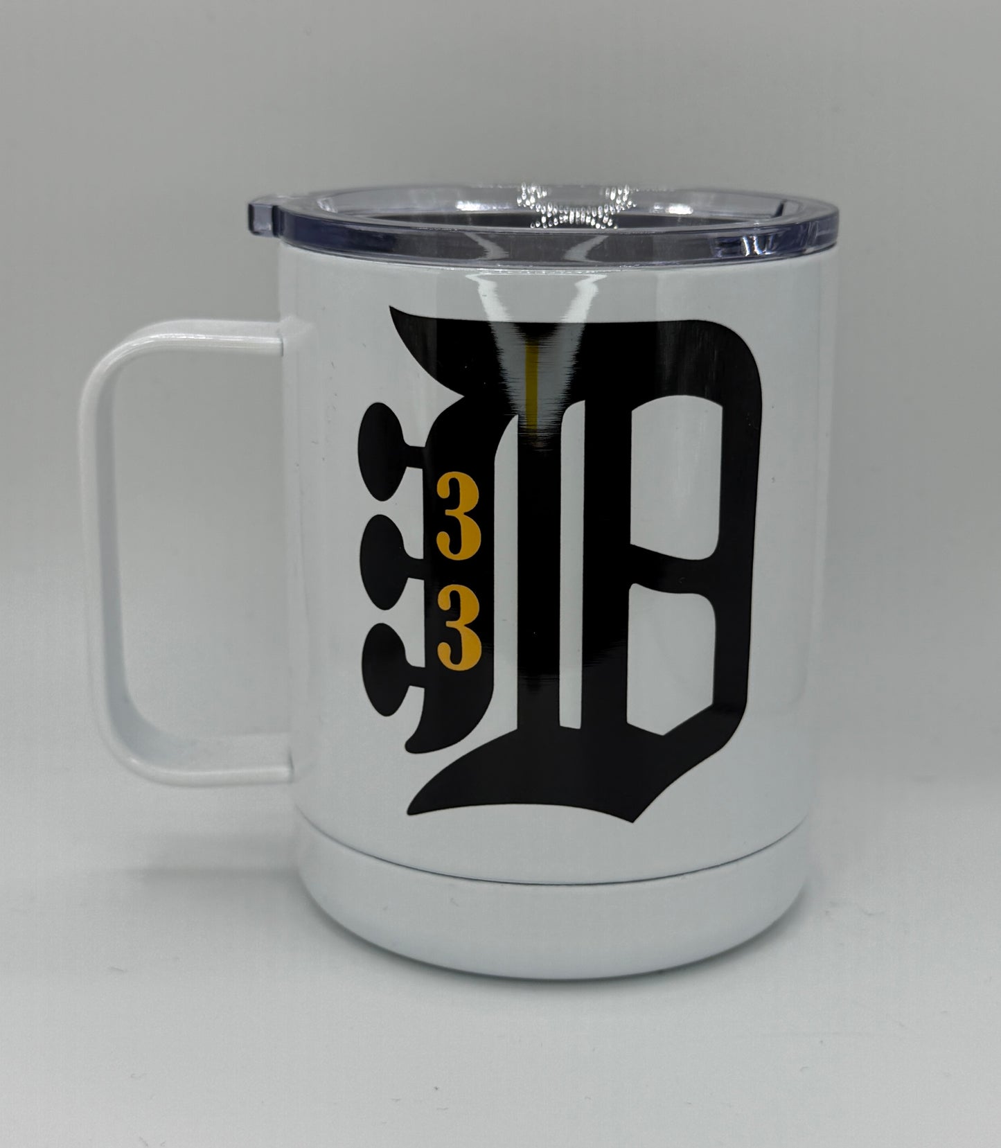 "B" Detroit Style 33 12oz Insulated Steel Mug | Billy Daisy | Drinkware | BMFS 33